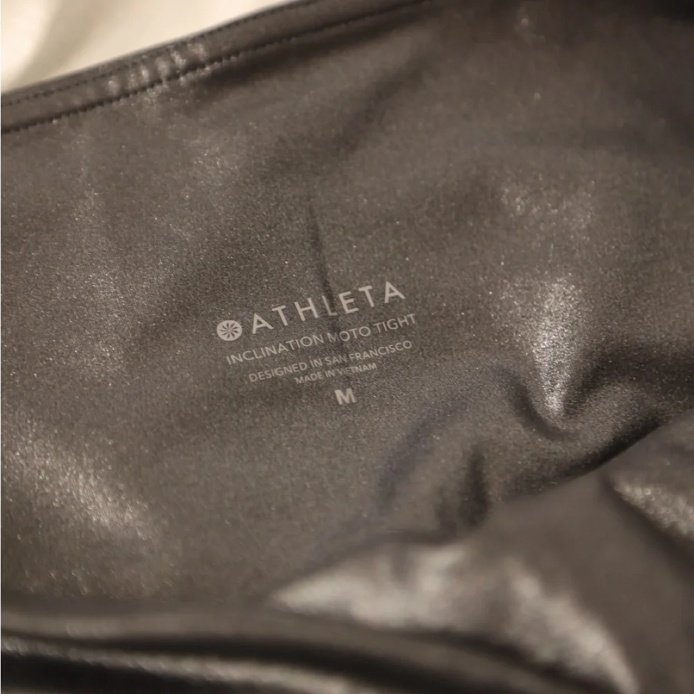Athleta Inclination Shimmer Moto Tight NWT Black Size M High Rise Leggings - Picture 3 of 6
